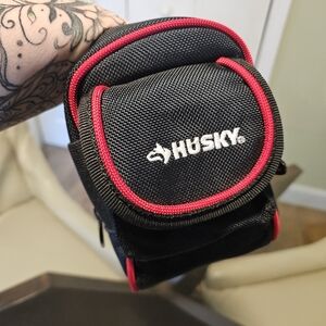 Husky Tool Pouch Black and Red Belt Bag Compact and Durable